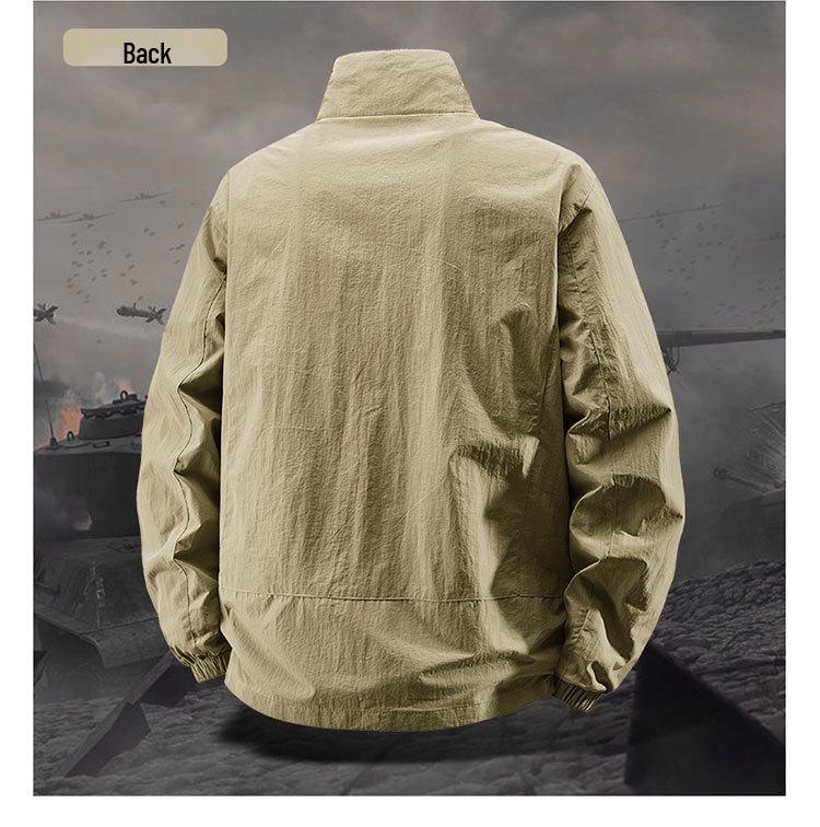 2026 Men's Waterproof Stand Collar Jacket - Lightweight, Trendy, Casual Outerwear for Spring and Autumn