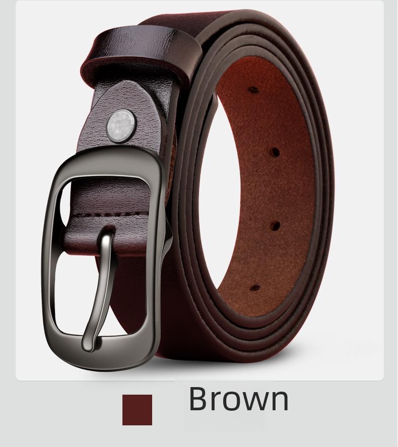 Women's Genuine Leather Pin Buckle Waist Belt - Trendy Korean Style for Students