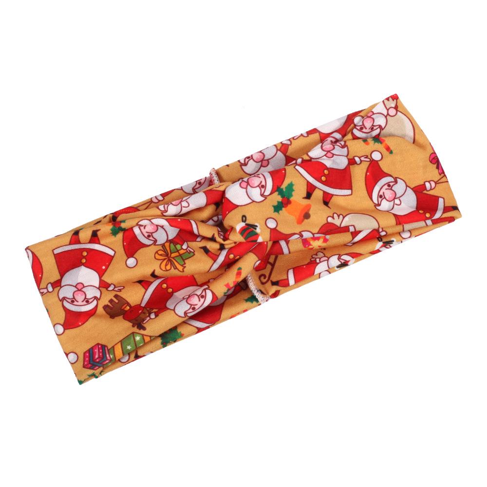 Elastisches Weihnachts-Stirnband mit Santa-, Glocken- und Rentier-Print