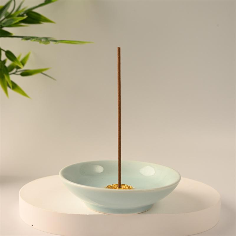 Minimalist Ceramic Incense Stick Holder - Round Colored Plate for Home Decor