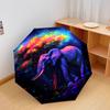 1 PC Automatic Folding Umbrella - Elephant Galaxy Pattern, Portable & Foldable Design with 8 Ribs, Christmas Birthday Gifts
