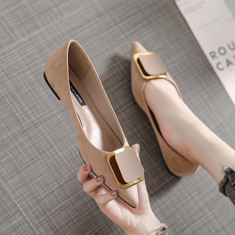 Fashion Brand 2025 Flats Shoes Women Flock Soft Soled Ballets Ladies Pointed Toe Party Shoes Bridesmaid Wedding Shoes OL Office Shoes