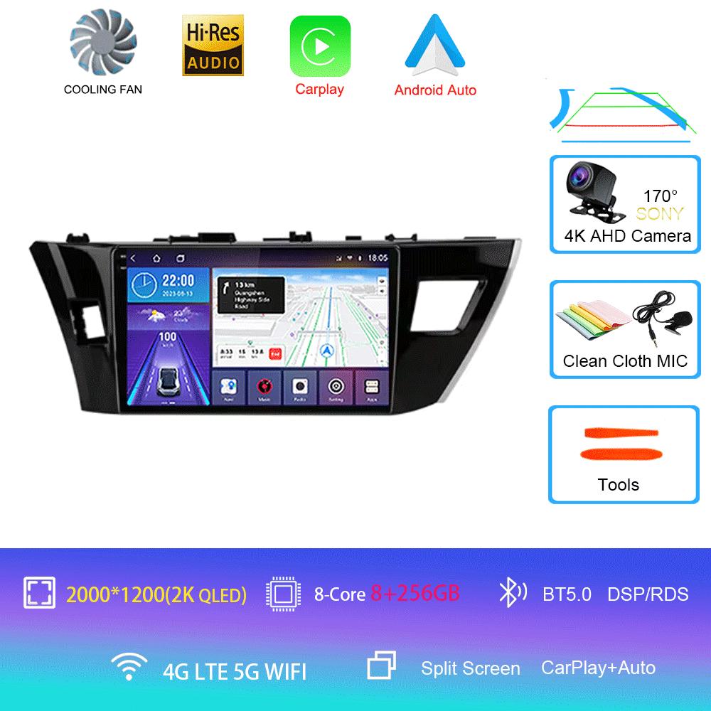 For Toyota Corolla Ralink 2013 2014 2015 2016 4G Android 14 Car Stereo Radio Multimedia Video Player Navigation GPS 2Din