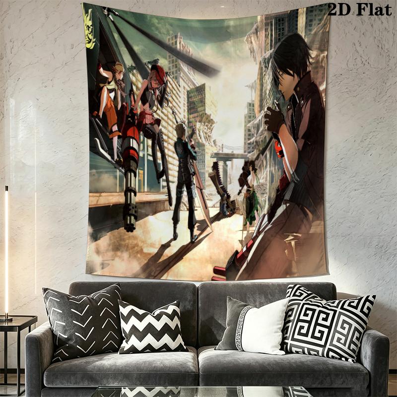 God Eater Wall Tapestry Aesthetic Wall Hanging Printed Fabric Blanket Decorative Tapestries for Bedroom Living Room Home Decor