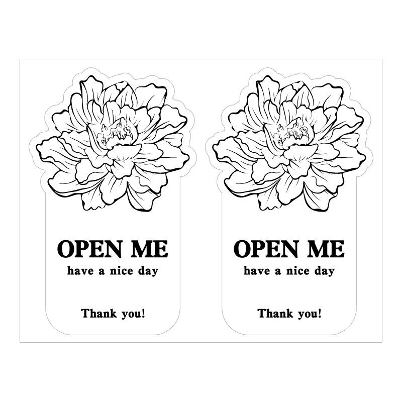 Alien Blumenaufkleber, Flugzeug Kartonverschlussaufkleber, Geschenkboxverpackung, Dekorative Verschlussaufkleber, Klebeetiketten