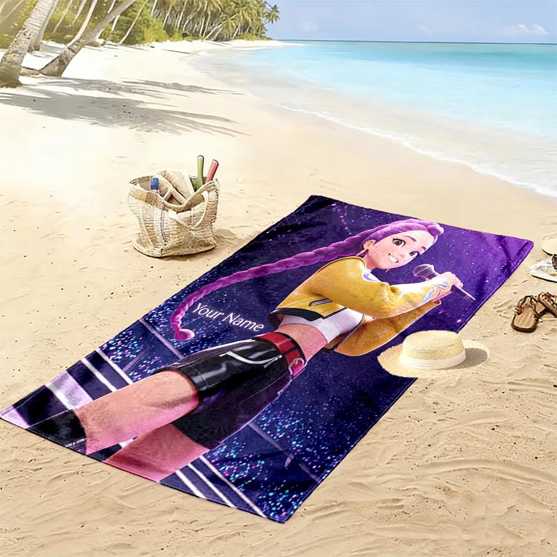 Custom NameGirl Singer Concert Beach Towel Soft Microfiber Summer Towel Quick Dry Absorbent Towel for Beach Swimming Pool Travel