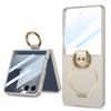 Magnetic for Samsung Z Flip 7 with Ring Stand and Tempered Protective Film Ultrathin Phone Case Cover for Samsung Galaxy ZFlip 7