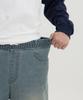 Akeusi Easy Fit Elastic Waist Wide Denim Pants Unisex (Light Blue)