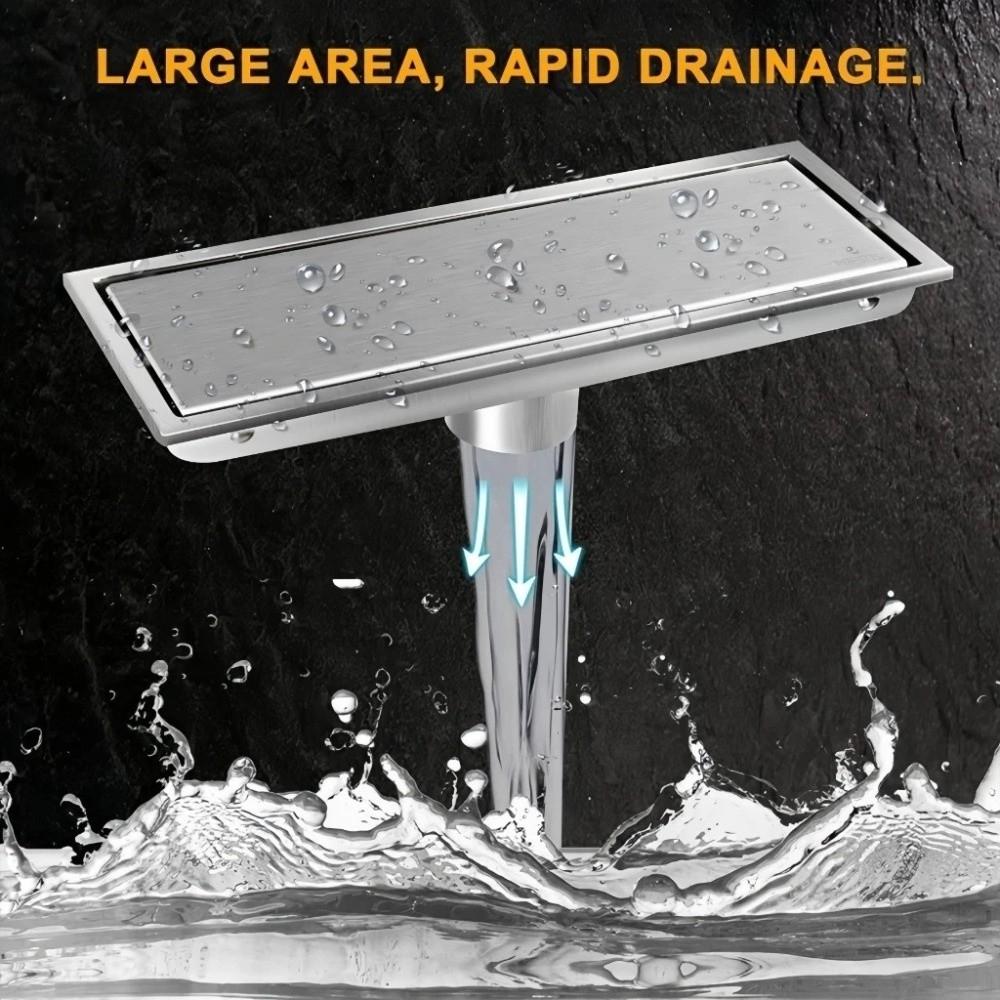 Quick Drainage Rectangular Floor Drain 304 Stainless Steel Deodorant Drainage  Kitchen