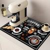 1Pcs Creative Pattern Printed Coffee Machine Mat Kitchen Counter Quick Water Absorption Utensil Drying Mat Desktop Drainage Mat