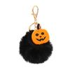 Halloween Black Plush Ball Spider Web Pirate Ship  Fluffy Pom Pom Bag Charm Gothic Backpack Accessories Gifts Bag Charm