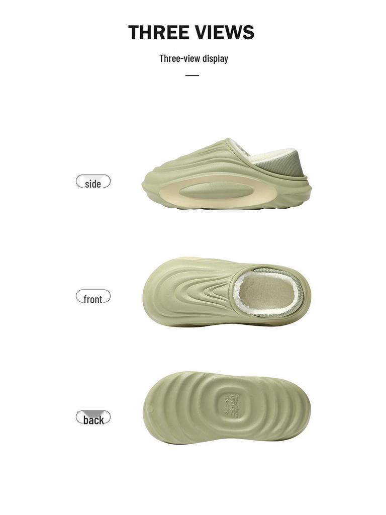 Wasserdichte Baumwollpantoffeln mit dicker Sohle: Herren- & Damen-Winter, rutschfest, warm, mit Plüsch