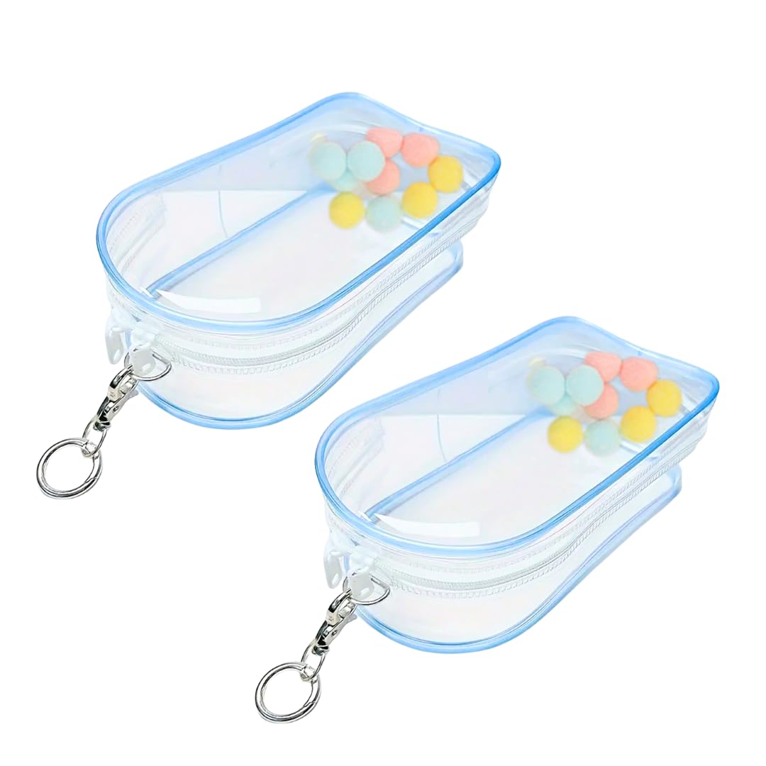 

EnLab Plush Toy Pouch, Clear, for Fandom Activities, Plush Toy Case, Doll Case, Ita Bag, Outing, Cotton Ball, Set of 2 (Blue)