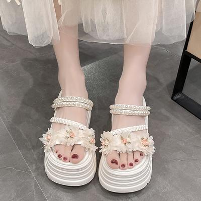 Fashion NEW Designer Women Summer Chunky Sandals Platform Slippers 8CM High Heels Ladies Slides Beach Flip-Flop Woman Sandalias De Mujer