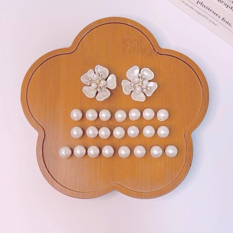 

24 шт. Модные шармы для обуви для клогов Набор Аксессуары Пряжка для обуви с отверстиями Летняя Жемчужина Пятилистный цветок DIY 3D Украшения для обуви