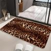 3D Wilder Leopardenmuster Bodenmatte Grafisch Bedruckte Flanell Fußmatten Für Badezimmer Küche Eingang Teppich Heimdekoration