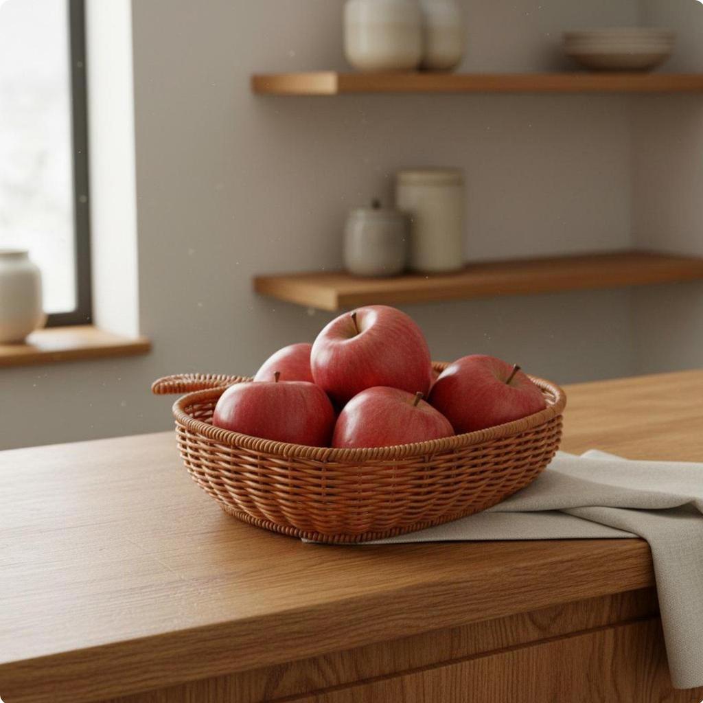 Fruit Shaped Woven Basket Artisanal Appearance Heart Tray MultiFunctional Imitation