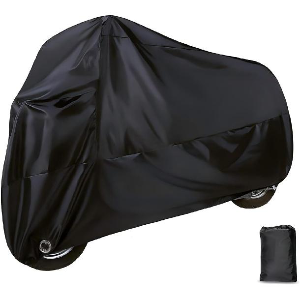 

Motorcycle Cover, Dustproof and Waterproof Protector for All Seasons, Full Coverage Anti-theft Lock Windproof Buckle Outdoor Cover, for Most