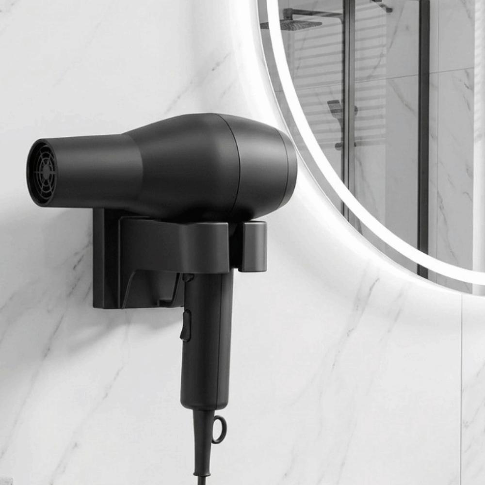 Punch Free Hair Dryer Holder Plastic Blower Holder Simple Hair Dryer Rack Bathroom