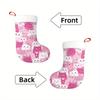 Christmas decoration fireplace hanging stocking1pc Cute Pink & White Cat Christmas Stocking - Festive Holiday