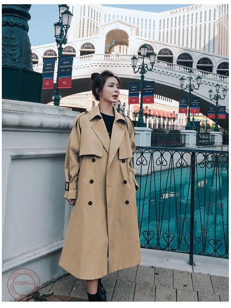 Women's Mid-Length Trench Coat: 2023 Korean High-End Casual Loose British Style Autumn Outerwear