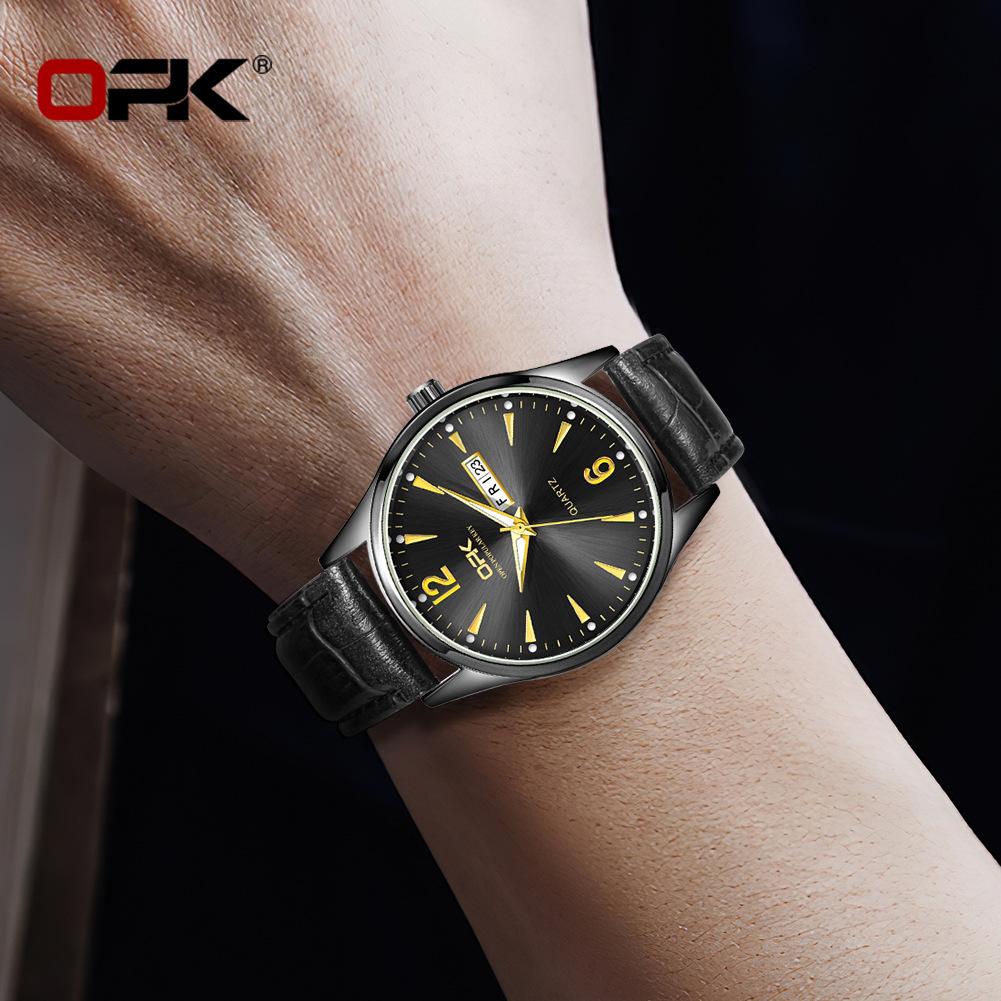 OPK Markenuhr 8138 Einfache Business Dual Kalender Quarzuhr Herrenuhr