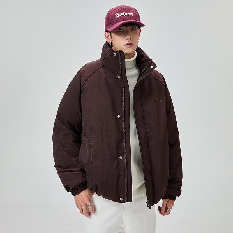 Men's Winter Stand Collar Down Jacket - Warm, Thickened, American Style, Outdoor Workwear