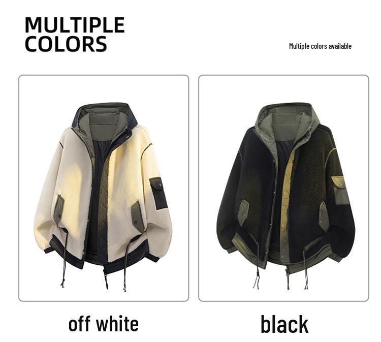 Men's Lambswool Cotton Winter Coat: Plus Velvet, Thickened, Plus Size, Youth Workwear Fleece Outerwear