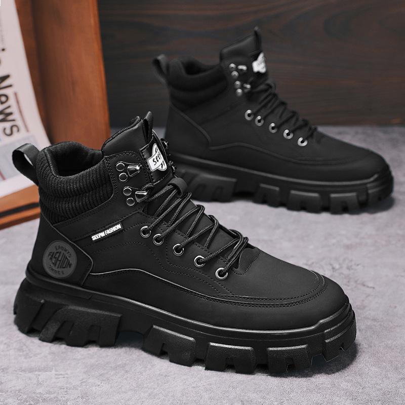American retro Martin boots high-top British style big yellow boots mountaineering retro desert leather boots