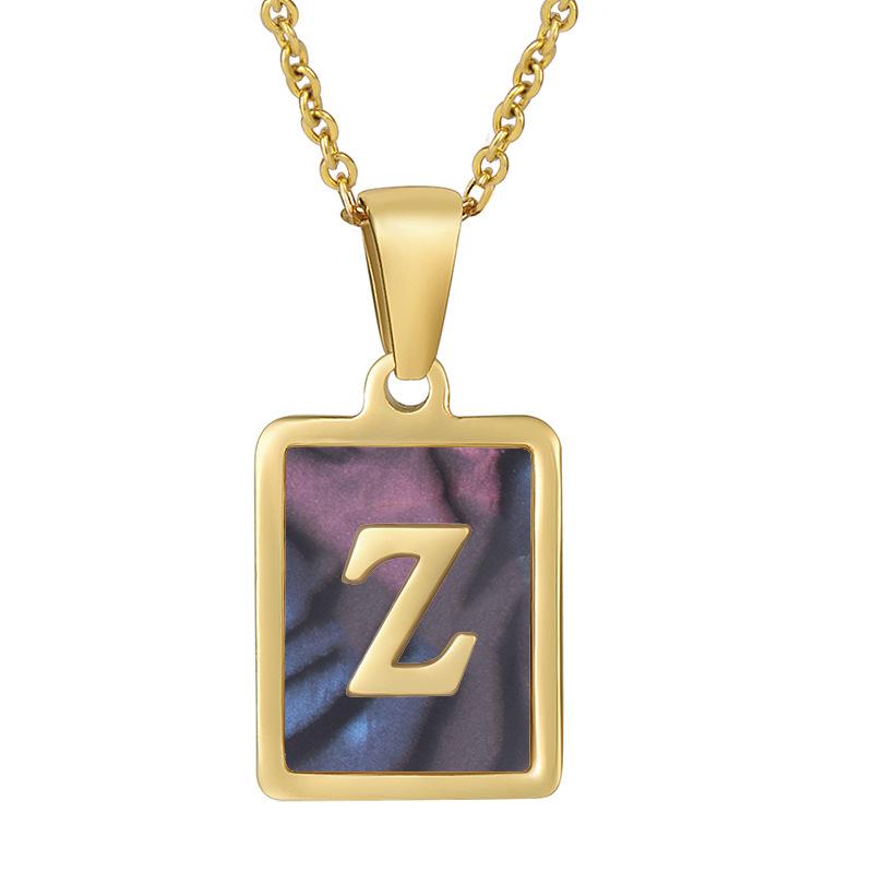 

2026 Three-dimensional Shell Letter Necklace Women s 26 Letter Pendant Non-fading Jewelry 45cm