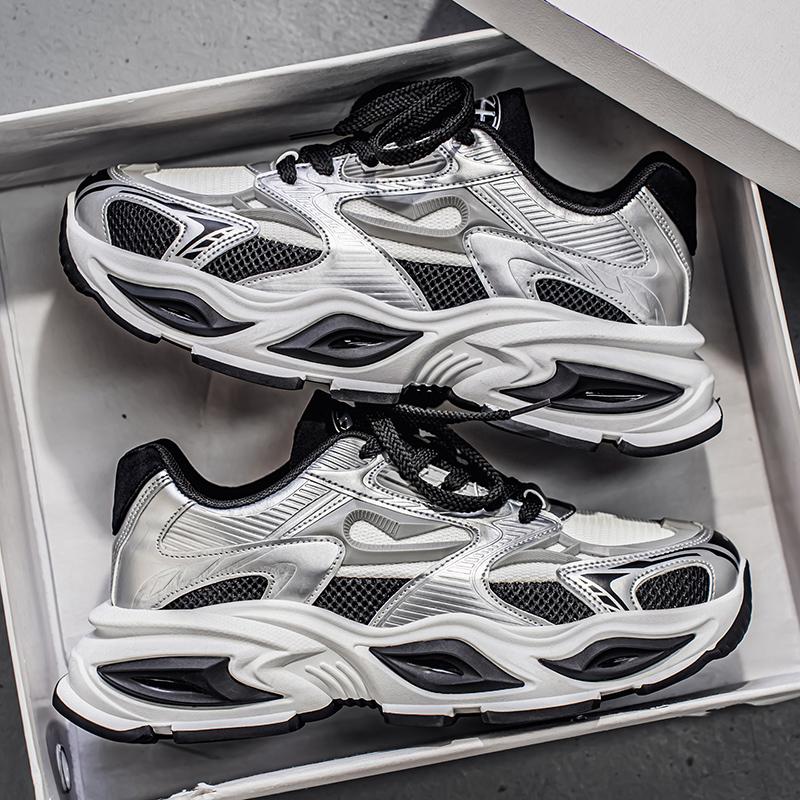 Men s Vintage Chunky Mesh Running Sneakers Breathable Non Slip Thick Sole Casual Streetwear Shoes 39