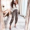 Women's Pants Autumn Winter New Leopard Print Elastic Waist Casual Wide Leg Pants for Women