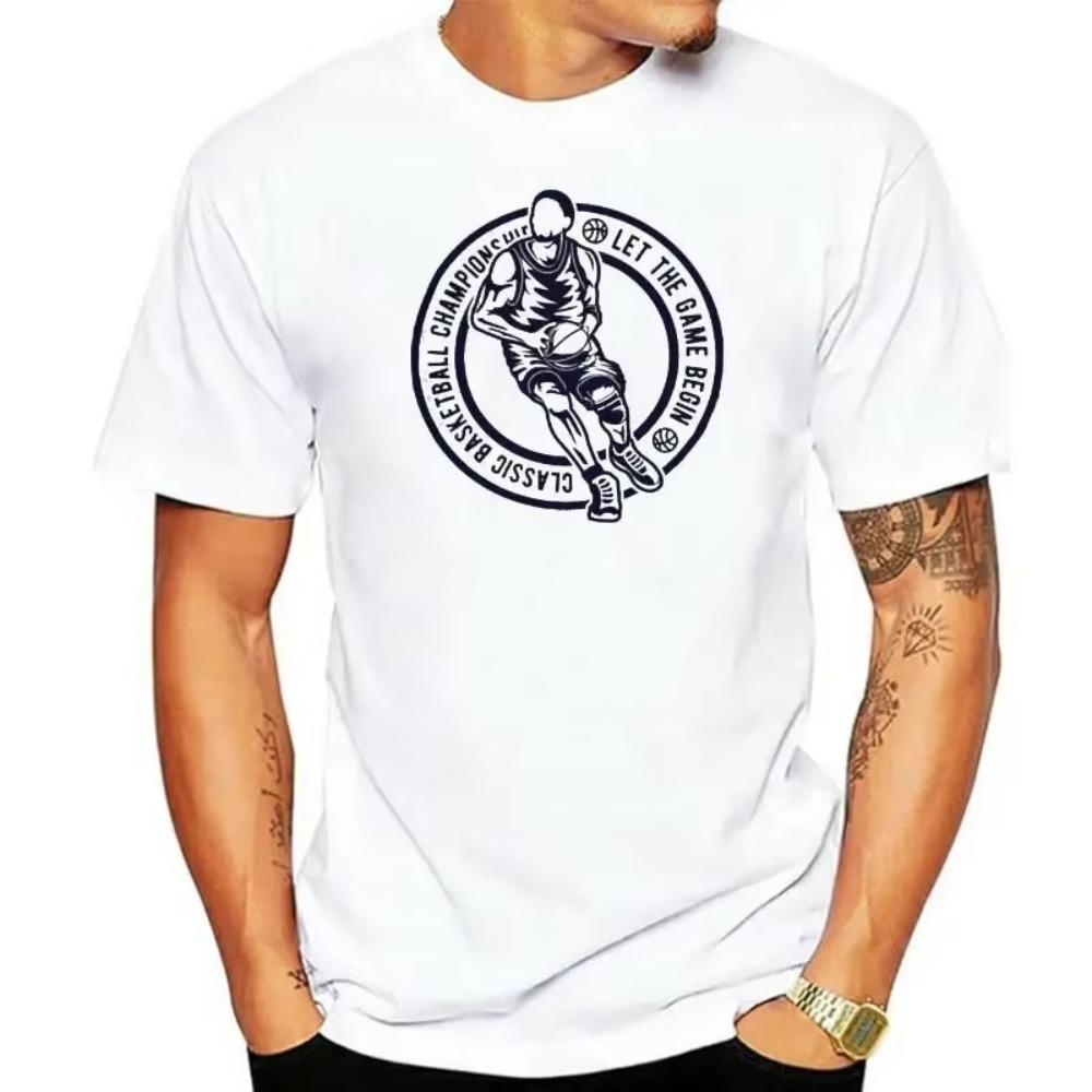 Let The Game Begin Classic Basketball T-shirt Sport T-shirt Basketball Player Gift Graphic Tee Gift For Him Organic