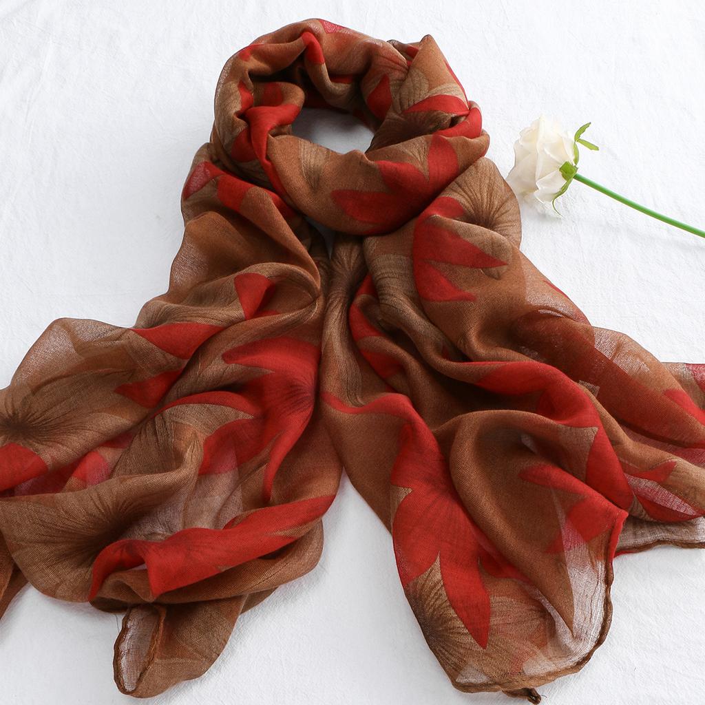 Vintage Ethnic Printed Hijab Soft Long Shawl For Muslim Women Lady Wraps Headband Turban Fashionable Accessories