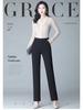 Women's High-Waisted Slimming Straight-Leg Suit Pants - Loose, Elastic, Plus Size, Casual for Spring & Autumn