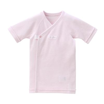 Miki House Baby Short Solid Made In for Boys and Baby Undershirt, Color, Logo, 100% Cotton, Japan, Girls, Clothes, Newborn, 50-60cm, Pink, 40-2112-493