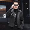 Spring and Autumn New Leather Jacket Men's Short Leather Jacket Fashion Casual Lapel Leather Jacket Youth Jacket