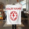 Custom Name,Rayo Vallecano de Madrid Printed Flannel Blanket, soft throw for bedroom sofa, washable, Christmas present, great gift.