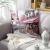 1pcs Landmark Buldings  Paris Pillowcase Square Bedroom Cushion Covers Zipper Living Soft Home Comfortable Decor 45x45cm