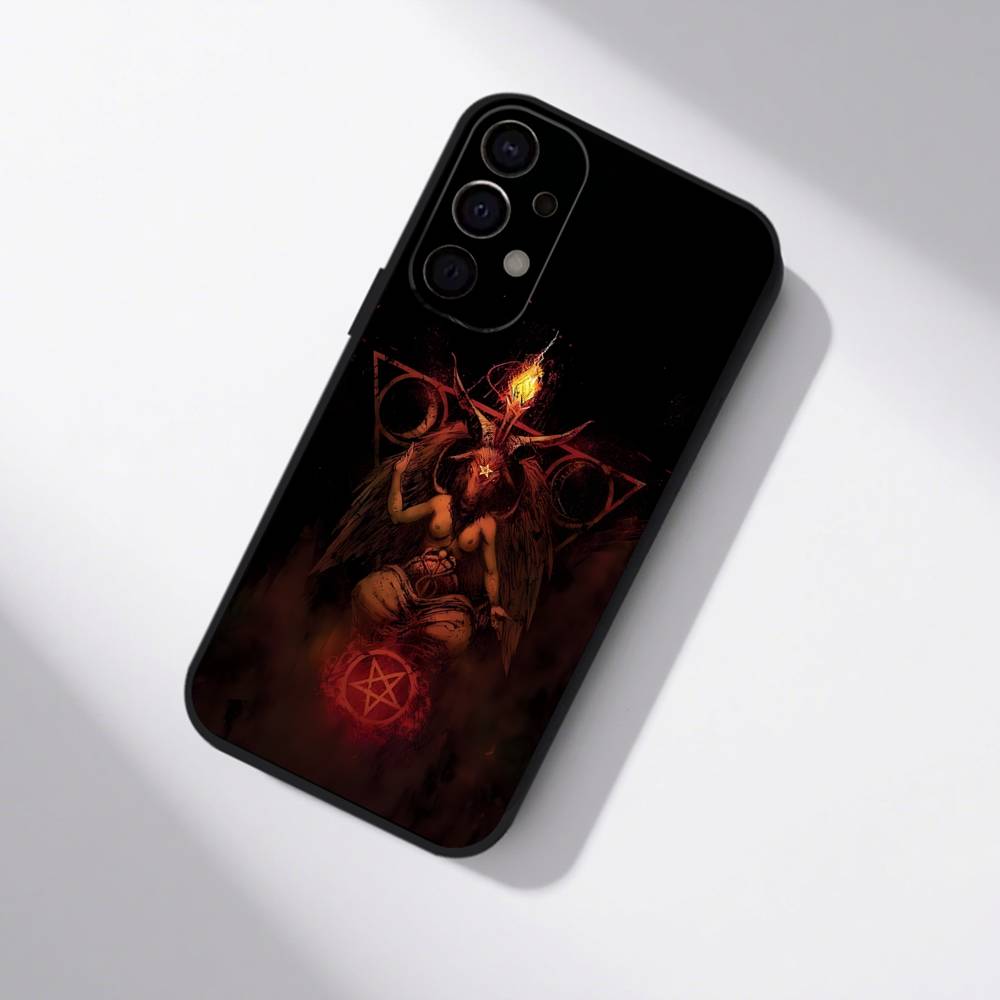 Satanic Goat Satan Devil Phone Case For Samsung S25,S24,S21,S22,S23,S30,Ultra,S20,Plus,Fe,Lite,5G Black Cover