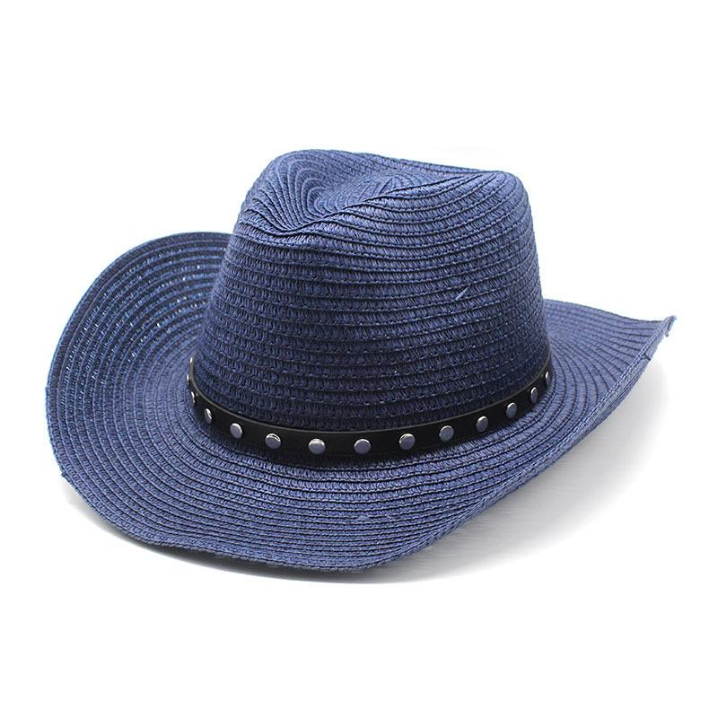 Cowboy Hat Men'S Summer Sun Hat Sun Hat Uv Protection Straw Hat Summer Beach Hat