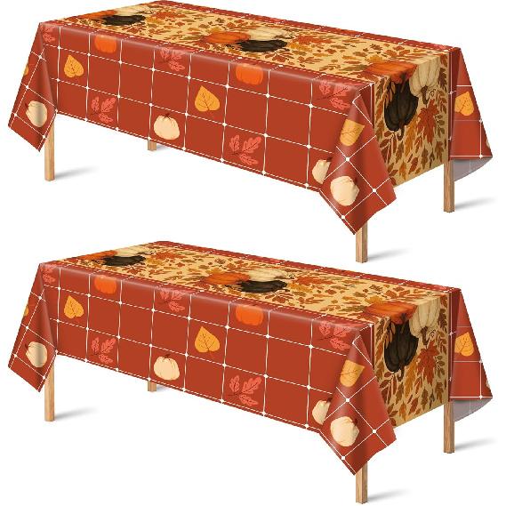 OHOME Thanksgiving Tablecloth - Thanksgiving Decorations - Friendsgiving Table Decor for Party Favors Essentials Backdrop Outdoor Indoor,52''x87'',2