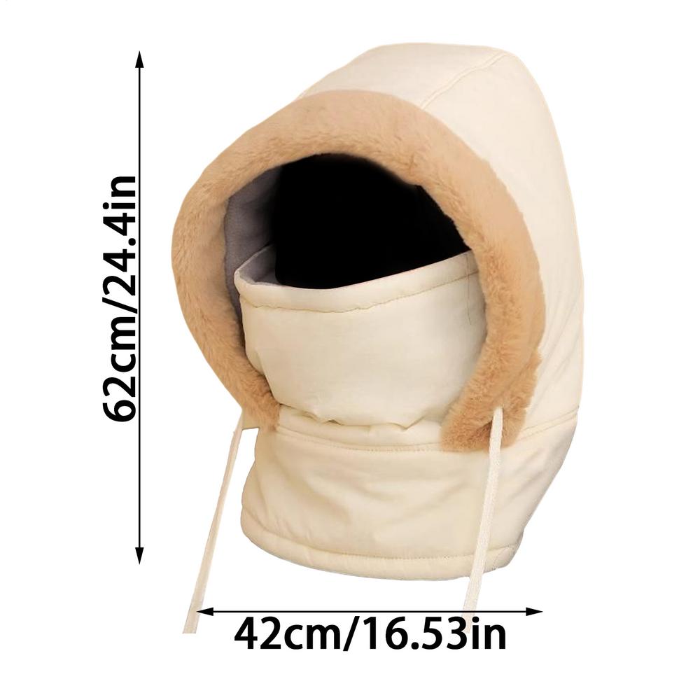 Winter Warm Hats Windproof Thickened Hood Ski Hat With Face Cover And Scarf For Women Men Cold Weather Outdoor Camping