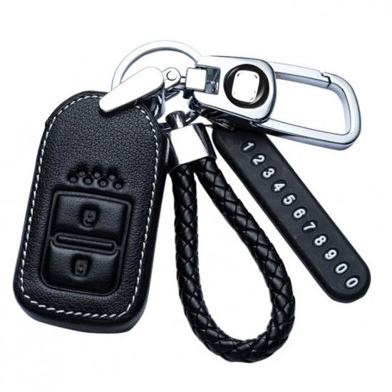 Car key bag and and auto keychain and car leather key case