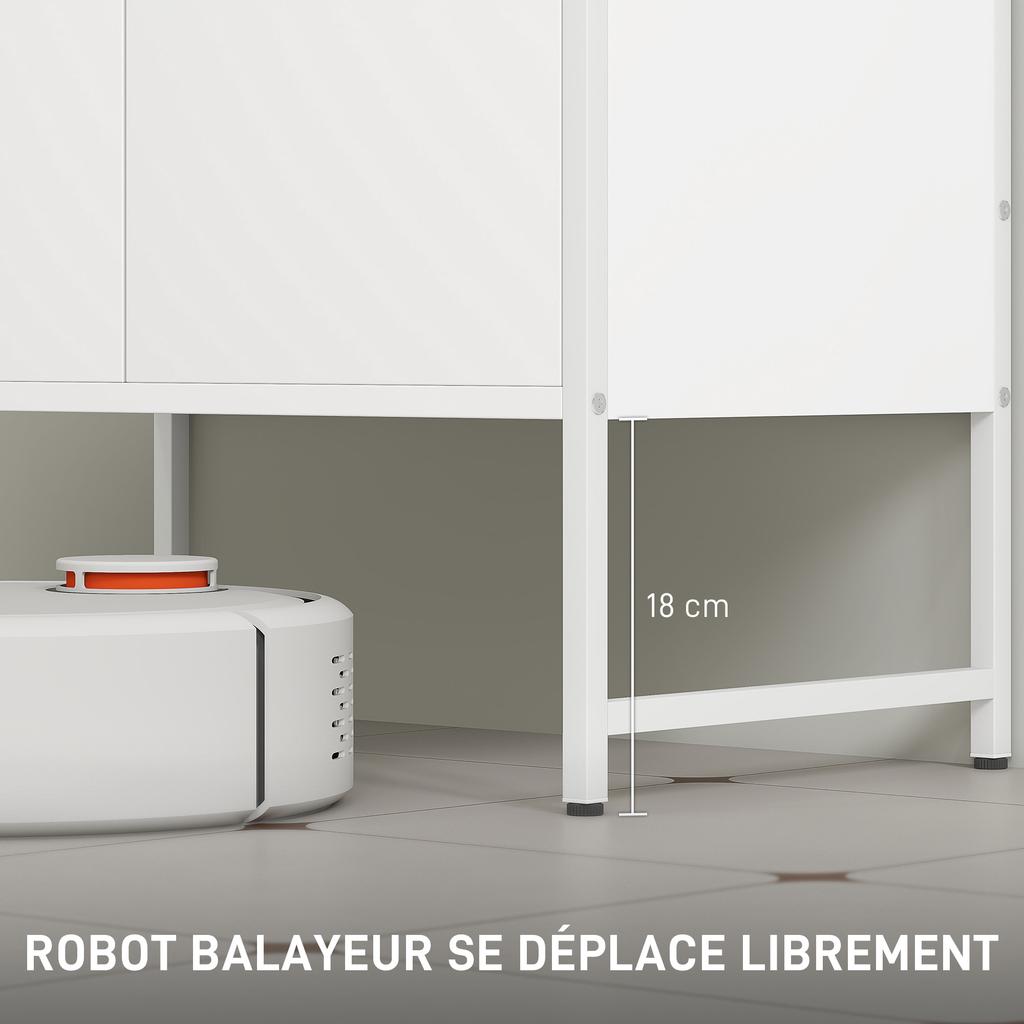 Bathroom Vanity Unit, Under Sink Storage Cabinet with Soft-Close Doors for Basin without or with Pedestal, White