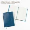 (Seal) A5 Size Soft Leather Notebook Cover (05. Blue-Green X Turquoise)