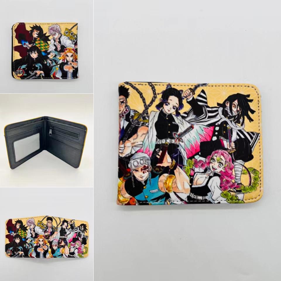 Japan cartoon comics Demon Slayer Short Fold Wallet Cartoon Coin Purse Suitable for Students 0006