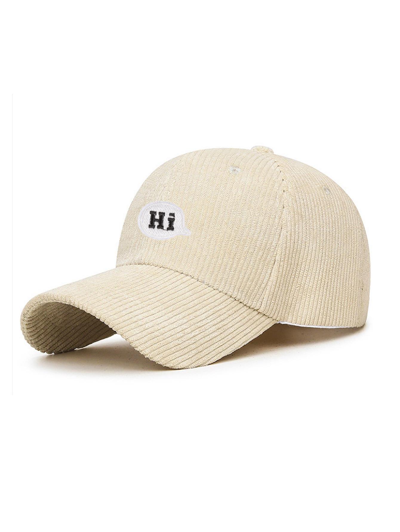 

1 PC Japanese Style Corduroy Baseball Cap - Unisex Blank Solid Color Fall Winter Hat with Sun UV Protection Adjustable One Size белый