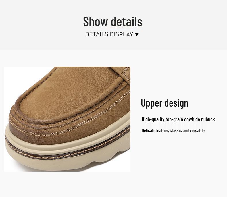 Men's Retro Genuine Leather Thick Sole Casual Shoes - 2025 Autumn Collection