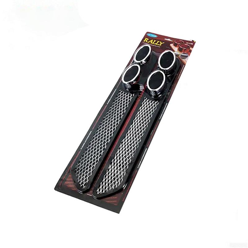 1Pair Universal ABS Rubber Car Auto Styling Fake Decorative Vent Grid Exhaust Muffler Pipe Adhesive Tape Car Tails Modification